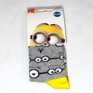 Minions sokken Grijs ogen-Maat 27-30