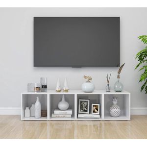 The Living Store TV-meubel - staand - hoogglans wit - spaanplaat - 37 x 35 x 37 cm - set van 4