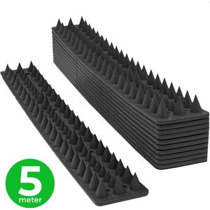 VerminBuster Anti Klim Strip - 5 meter - Zwart - 10-pack - Voor muren en hekwerk - Vogelpinnen - Duivenpinnen - Kattenverjager