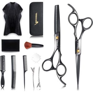 Haarknipschaarset 12 stuks thuis salon kapper kit - hoge kwaliteit professionele schaar kit voor mannen, vrouwen en huisdieren