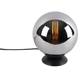 QAZQA pallon - Art Deco Tafellamp - 1 lichts - H 23 cm - Zilver - Woonkamer | Slaapkamer