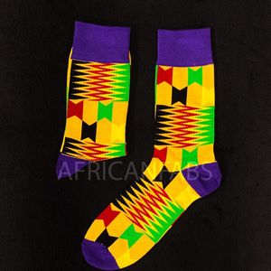 Afrikaanse sokken / Afro sokken / Kente sokken - Paars - Afrika print kousen / Vrolijke sokken