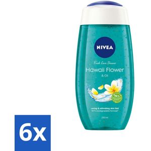 6 x NIVEA - Douchegel - Hawaii Bloem & Olie - Verzorgend & Verfrissend - 250 ml - NIVEA Douchegel - Douchegel Hawaii - Verzorging Douchegel - Hydraterende Douchegel - Douchegel Voor Alle Huidtypen