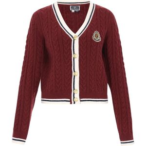 DreiMaster - Maritim - Gebreid Vest - Beige - Donkerrood - Zwart