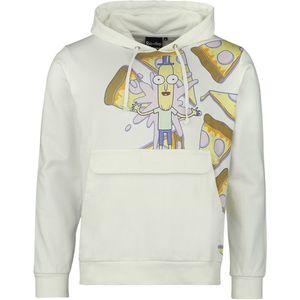 Rick And Morty Pizza Party Heren Trui met capuchon - wit - S