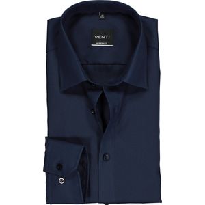 Venti - Heren Overhemd - Poplin - Strijkvrij - Regular fit - Navy