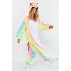 Leuke Onesie - Regenboog Eenhoorn - Verkleedkleding - Pyjama - Kinderen - 4XS - maat 95