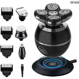 RFWR® 5-in-1 Elektrisch Koud Scheerapparaat voor Heren - Draadloos, IPX7 Waterdicht, Ultraflexibel Design