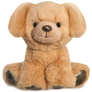 Aurora Pluche Knuffeldier Labrador Hond - Lichtbruin/Blond - 20 cm - Honden Speelgoed