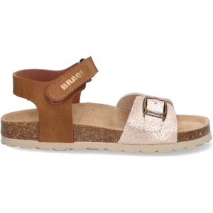 Braqeez 424412-713 Meisjes Sandalen - Cognac/Roze - Leer - Klittenband