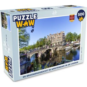 Puzzel De Brouwersgracht in Amsterdam in de zomer - Legpuzzel - Puzzel 500 stukjes