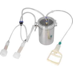 2000ml Manual Milking Machine - Stainless Steel - Large Capacity - Portable - Cow Goat Milking Machine - Milker With Transparent Lid - Farm Kit .