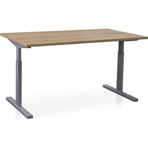 Rechthoek bureau instelbaar | Start Pintado | 160 x 80 cm | Frame aluminium - blad robuust eiken