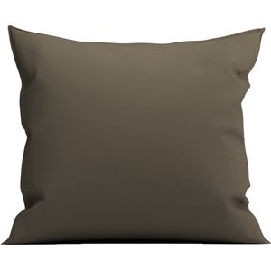 Yellow Kussensloop Percale - Kussenhoes van 80x80 cm - 1 stuk - 100% Katoen-Perkal - Taupe