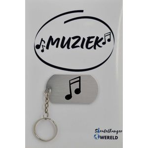 muzieknoot Sleutelhanger inclusief kaart - muzieknoot cadeau – muzieknoot - Leuk kado voor je vriend om te geven - 2.9 x 5.4CM