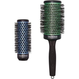 Ronde borstel en krulspelden set met 2 borstelbehuizingen en handgreep - Multibrush