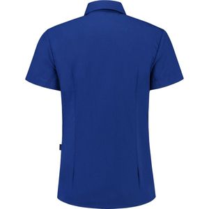L&S Shirt poplin mix met korte mouwen voor dames royal blue - M