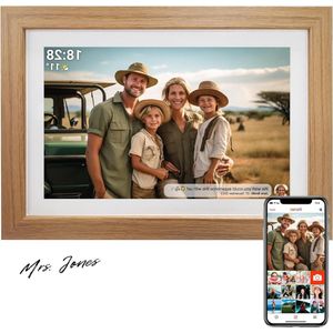 Mrs. Jones Digitale Fotolijst - 10.1 Inch - Hout - IPS HD