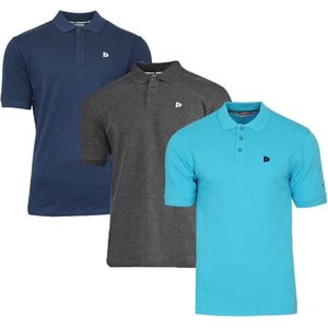 Donnay - Polo Noah - Sportpolo - Navy/Charcoal/Turquoise