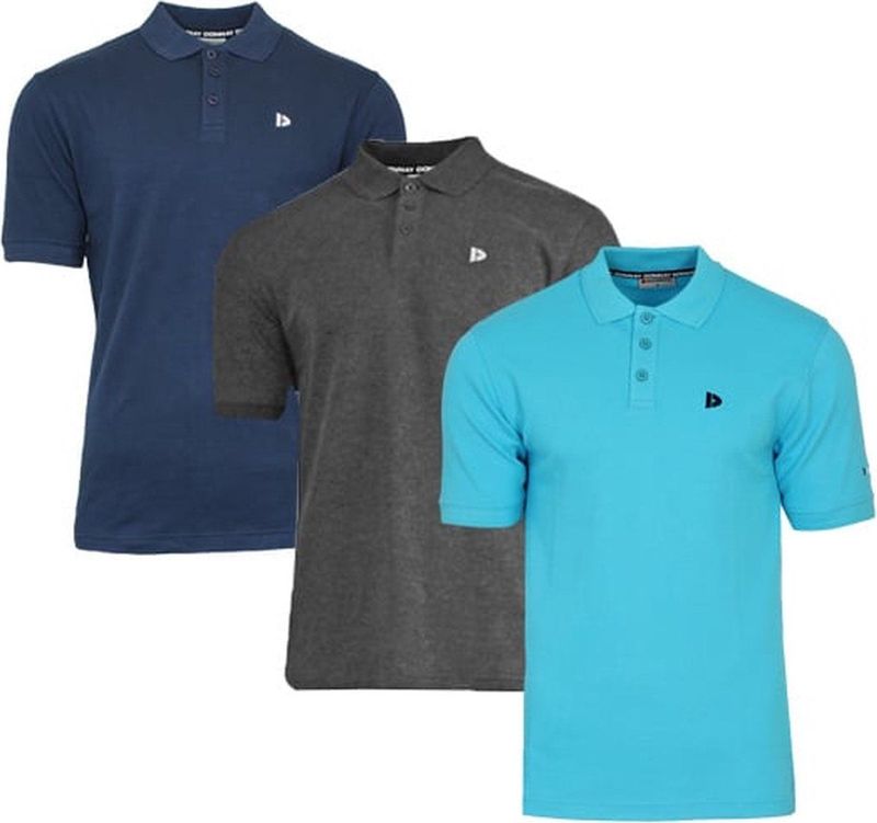 Donnay - Polo Noah - Sportpolo - Navy/Charcoal/Turquoise