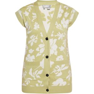 usha - Pullunder - Floral Motief - Met V-hals - Met Knopen - Met Twee Pockets