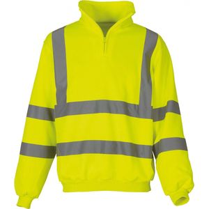 Yoko Signalisatie sweatshirt met 1/4 rits YHVK06 - Hi Vis Yellow - XXL