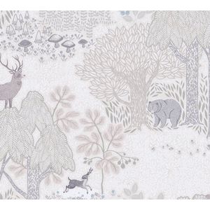 BETOVEREND BOS BEHANG | Bosdieren - Bruin Crème Wit - A.S. Création Lilly & Luis