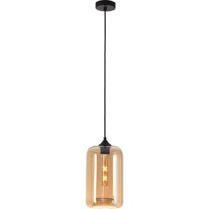 Hanglamp Botany Amber - Ø18cm - E27 - IP20 - Dimbaar > lampen hang amber glas | hanglamp amber glas | hanglamp eetkamer amber glas | hanglamp keuken amber glas | led lamp amber glas | sfeer lamp amber glas