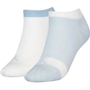 Calvin Klein 701230600 Korte Sokken 2 Eenheden Wit,Blauw EU 39-42 Vrouw