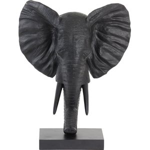 Light & Living Ornament Elephant - Zwart - 38.5x19.5x49cm - Modern