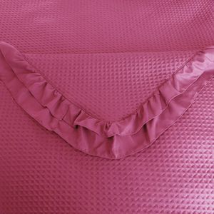 Pikante Rosella Sprei 170x210cm met Ruche - Fuchsia