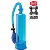 Pipedream Wanachi - Pump Worx - Beginners Power Pump Blue - Penispomp - Blauw - Ø 6 cm