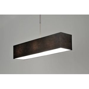 Strak - Hanglamp - Zwart - Stof - Rechthoekige Kap