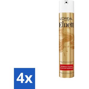 L'Oréal Paris - Elnett Satin - Haarspray - Normale Fixatie - 300 ml - Voordeelverpakking - 4 stuks