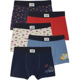 Vertbaudet - Set van 5 Boxershorts - Jongens - Auto's - 95% Katoen