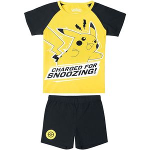 Pokémon Kids - Pikachu - Charged for Snoozing! Kinder pyjama's zwart-geel 122/128