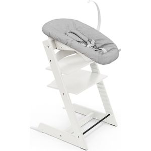 Stokke Tripp Trapp stoel (wit) met newborn set - comfortabel, veilig en eenvoudig te gebruiken - voor pasgeborenen tot 9 kg