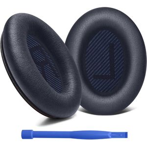 Vervangende Oorkussens voor Draadloze Koptelefoon Zachte Leren Oorkussens met Geluidsisolerende Foam in Donkerblauw - Compatibel met Bose QuietComfort (35-II) - Geluidsreducerend - Duurzaam Materiaal.