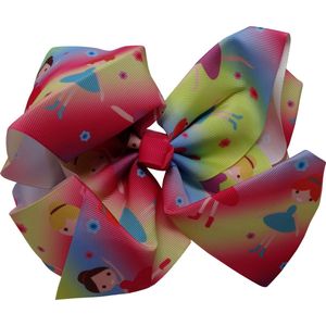 Jessidress® Haarclips Meisjes Grote Haar Clip 15 cm Haarstrik - Donker Multi