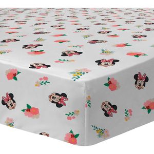 Disney Minnie Mouse Hoeslaken Flower - Eenpersoons - 90 x 190/200 cm - Katoen