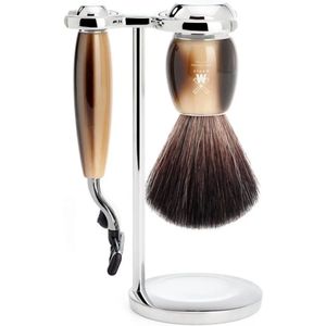 MÜHLE -Scheerset Vivo 3-delig - Hoornbruin - Mach3