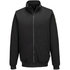 Anti-statisch ESD Sweatshirt met ritssluiting maat L, Black