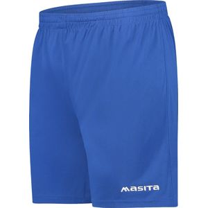 Masita | Voetbalbroekje Heren Kort met Binnenbroek - Unisex Sportbroekje Dames - Vochtregulerend & Stevig - ROYAL BLUE - 116