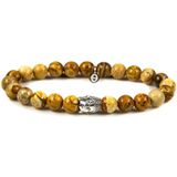 Karma Silver Buddha Woodcraft Armband 86115