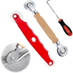 JGS Premium - Gereedschap intrekker inroller Nylon Wielen Rubberen Strips - Vliegengaas Insectenbescherming - Reserveonderdeel 3 stuks - Handgereedschap