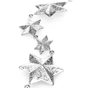 slinger met sterren - Kerstslinger - Sterrenslinger voor kerstdecoratie - Kerstdecoratie voor kerstboom - 500 cm (Set02 - zilver/sterren)