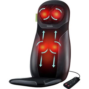 Shiatsu Rugmassageapparaat met Verwarmingskenmerken en Vibratiemodi - Full-body Massagestoel met Afstandsbediening (Zwart)