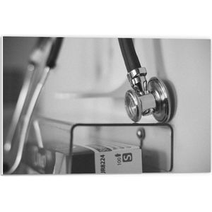 Forex - Stethoscoop Zwart - Wit - 60x40cm Foto op Forex