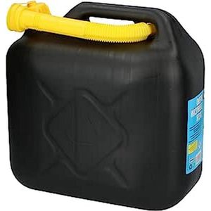 Opvangbak vloeistoffen Jerrycan 10 Liter Benzine Water UN-Gecertificeerd Gevaarlijke Vloeistoffen Incl. Trechter Benzineslang Zwart Geel Opvangbak vloeistoffen