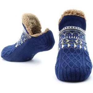 Vloersokken - Warme herfst-/wintersokken - Warme thuissokken - Postpartumsokken - Sneeuwsokken - Dekensokken - Pantoffelsokken - Unisex - Antislipsokken - Blauw - Maten 35-39